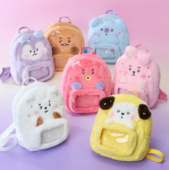 BTS - BT21 (RIBBONED U) BABY CLEAR POCKET PLUSH BAG